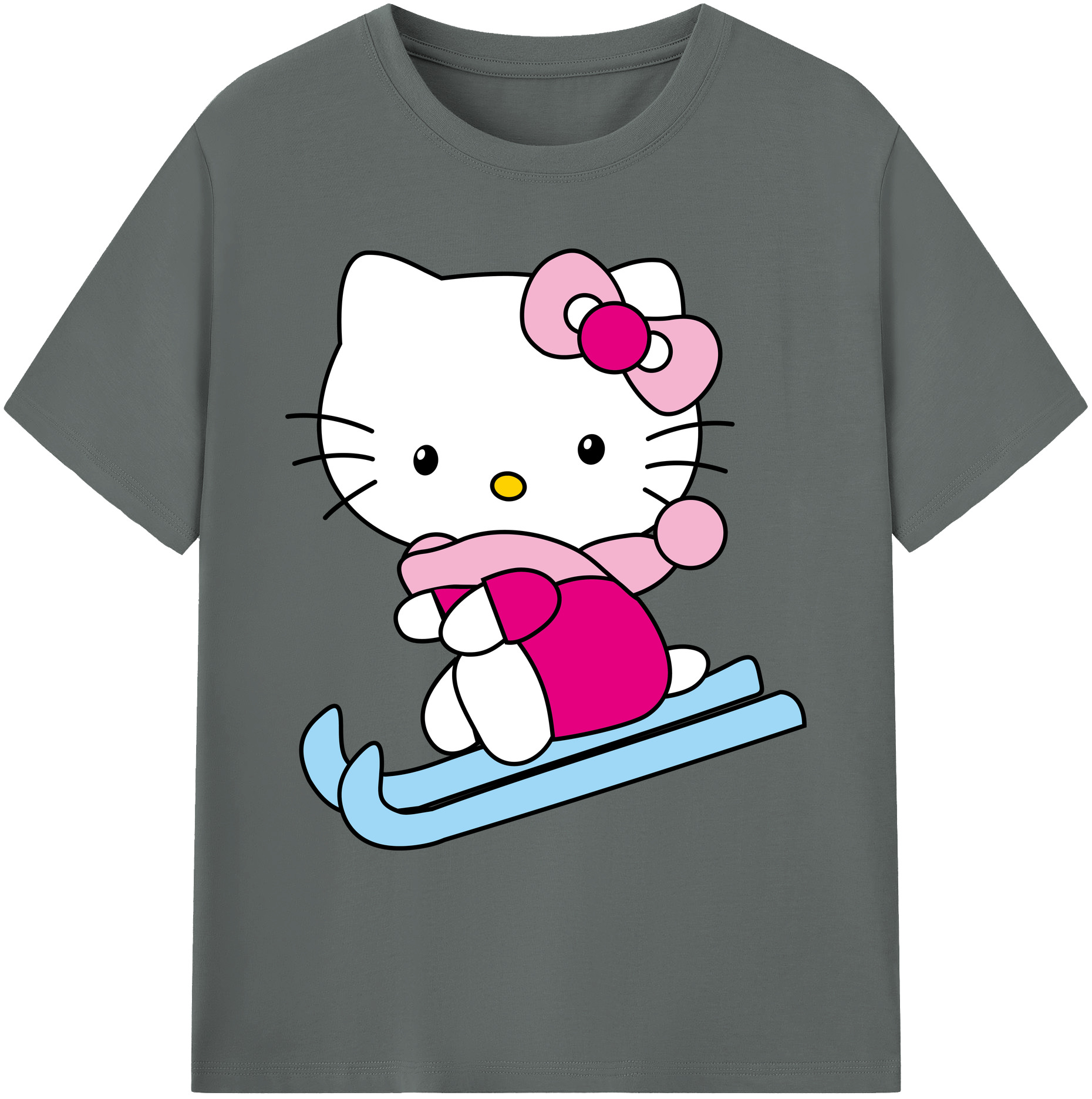 （画像用） Hello Kitty ハローキティ 綿100％ メンズ半袖Tシャツ｜肌触りやわらか＆通気性
